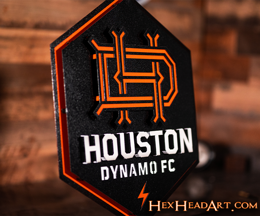 Houston Dynamo 3D Vintage Metal Wall Art