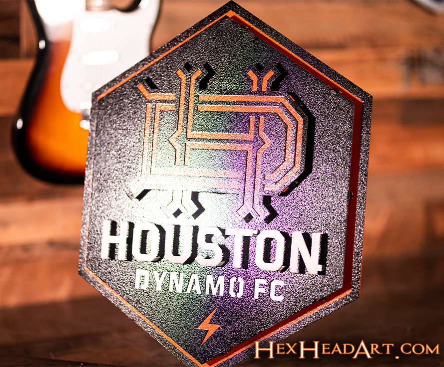 Houston Dynamo 3D Vintage Metal Wall Art