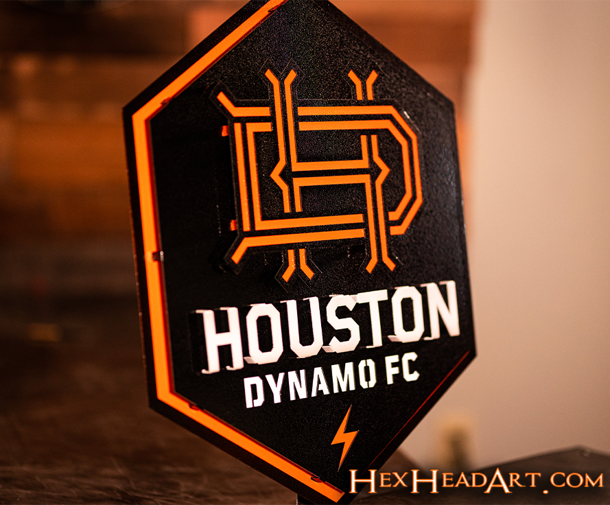 Houston Dynamo 3D Vintage Metal Wall Art