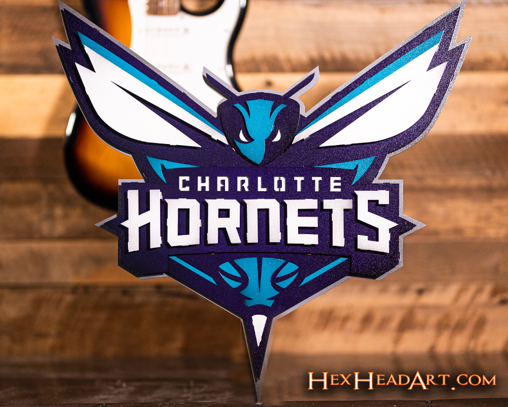 Charlotte Hornets NBA 3D Vintage Metal Wall Art