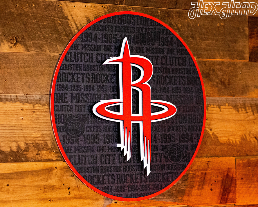 Houston Rockets CRAFT SERIES 3D Embossed Metal Wall Art