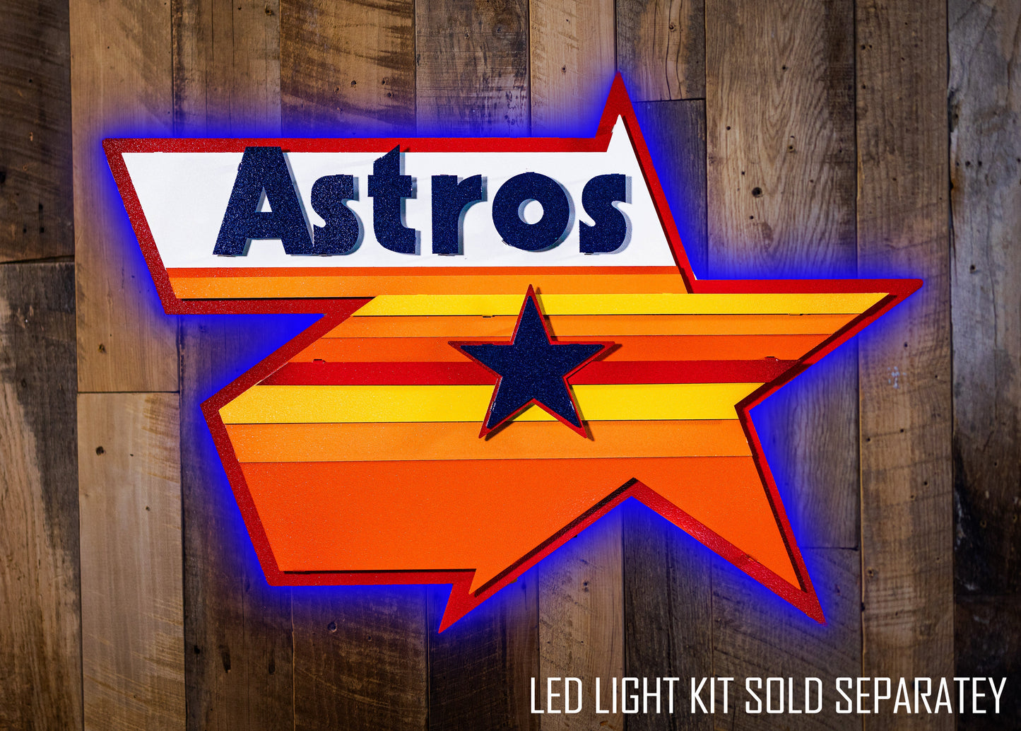 Houston Astros Retro Logo 3D Metal Metal Wall Art