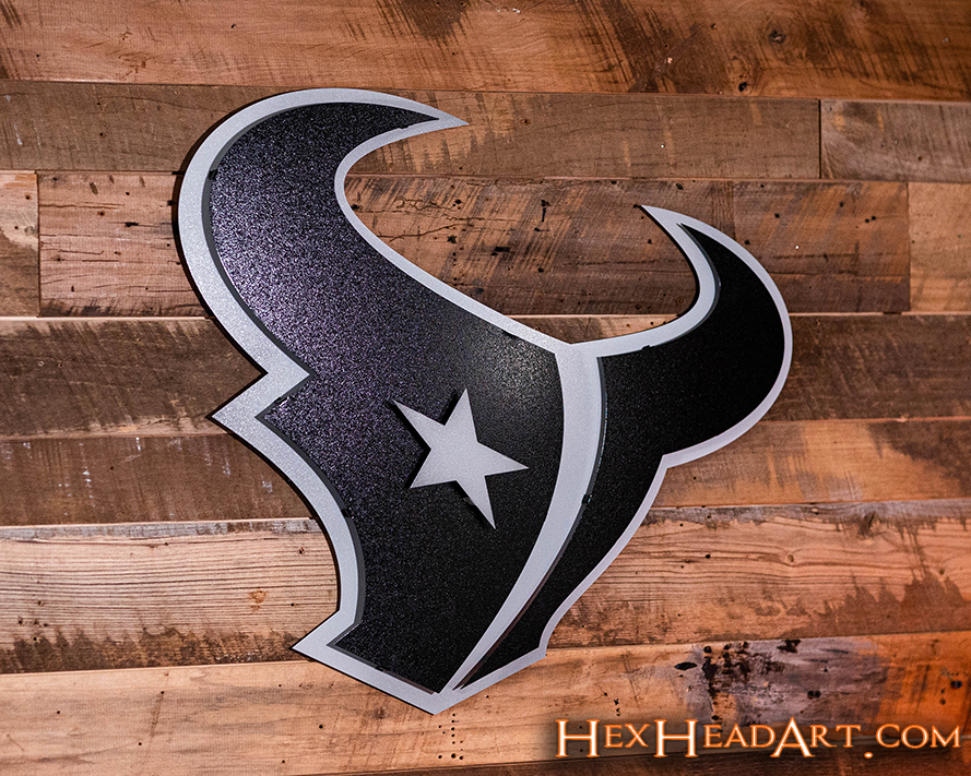 MONOCHROME - Houston Texans 3D Vintage Metal Wall Art