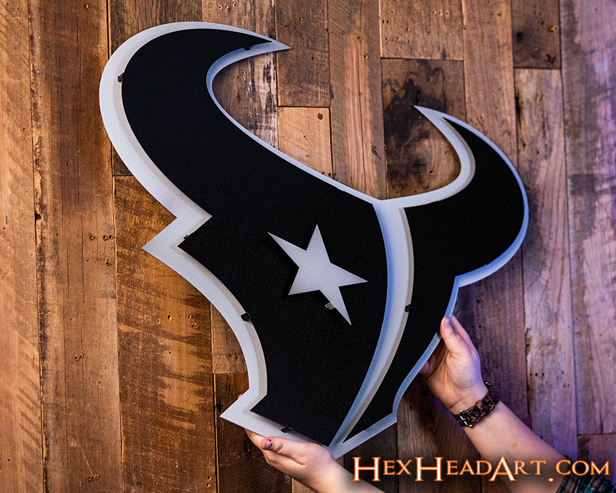 MONOCHROME - Houston Texans 3D Vintage Metal Wall Art