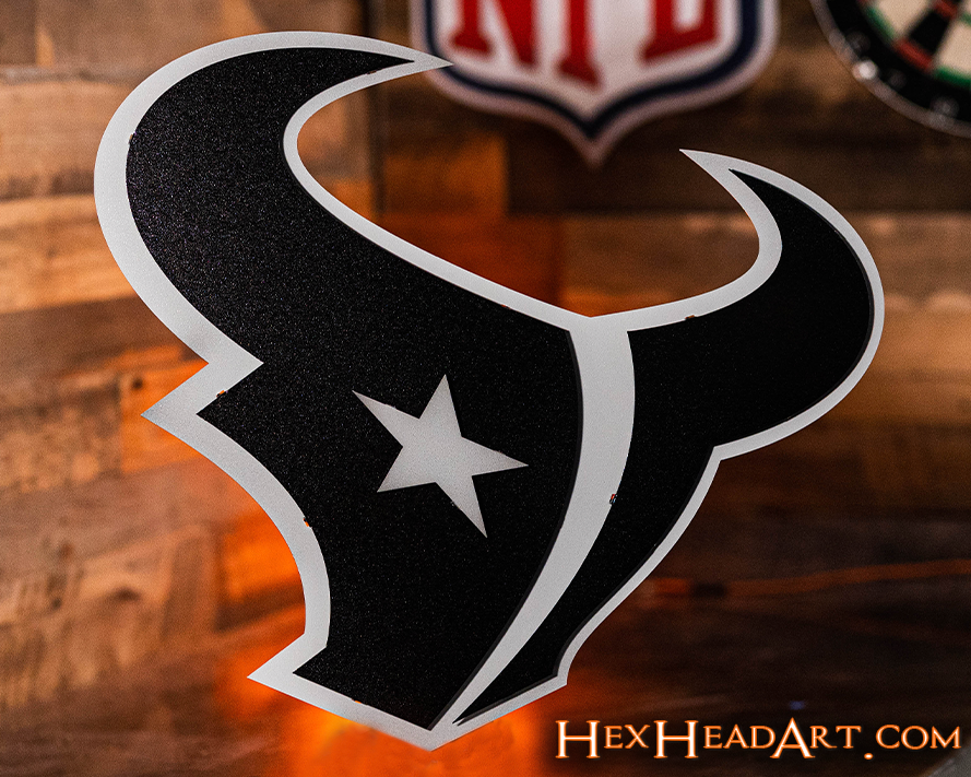 MONOCHROME - Houston Texans 3D Vintage Metal Wall Art