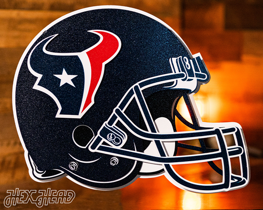 BLITZ Collection - 8 Layer Houston Texans Helmet 3D Vintage Metal Wall Art