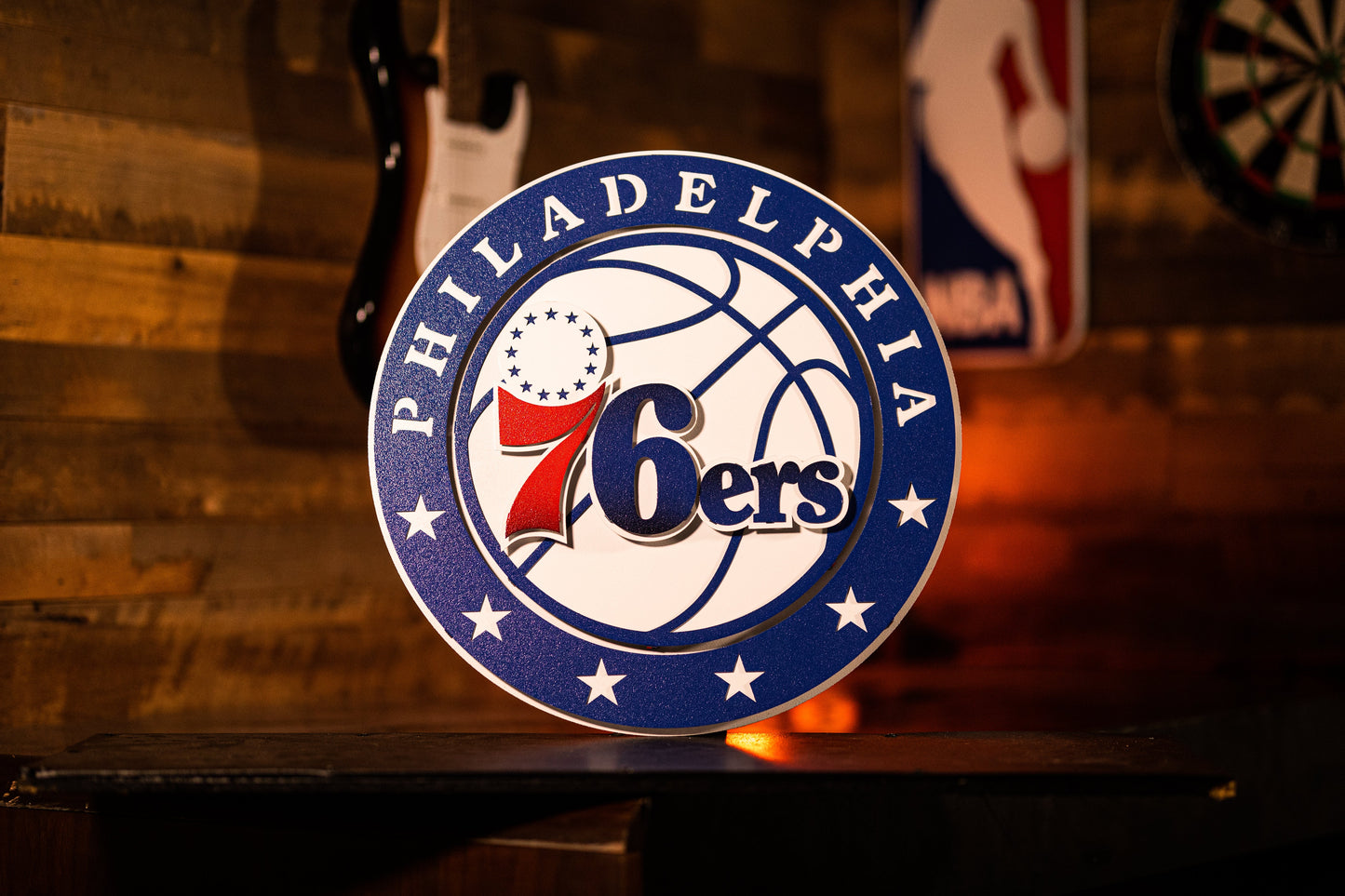 Philadelphia 76ers Roundel 3D Vintage Metal Wall Art