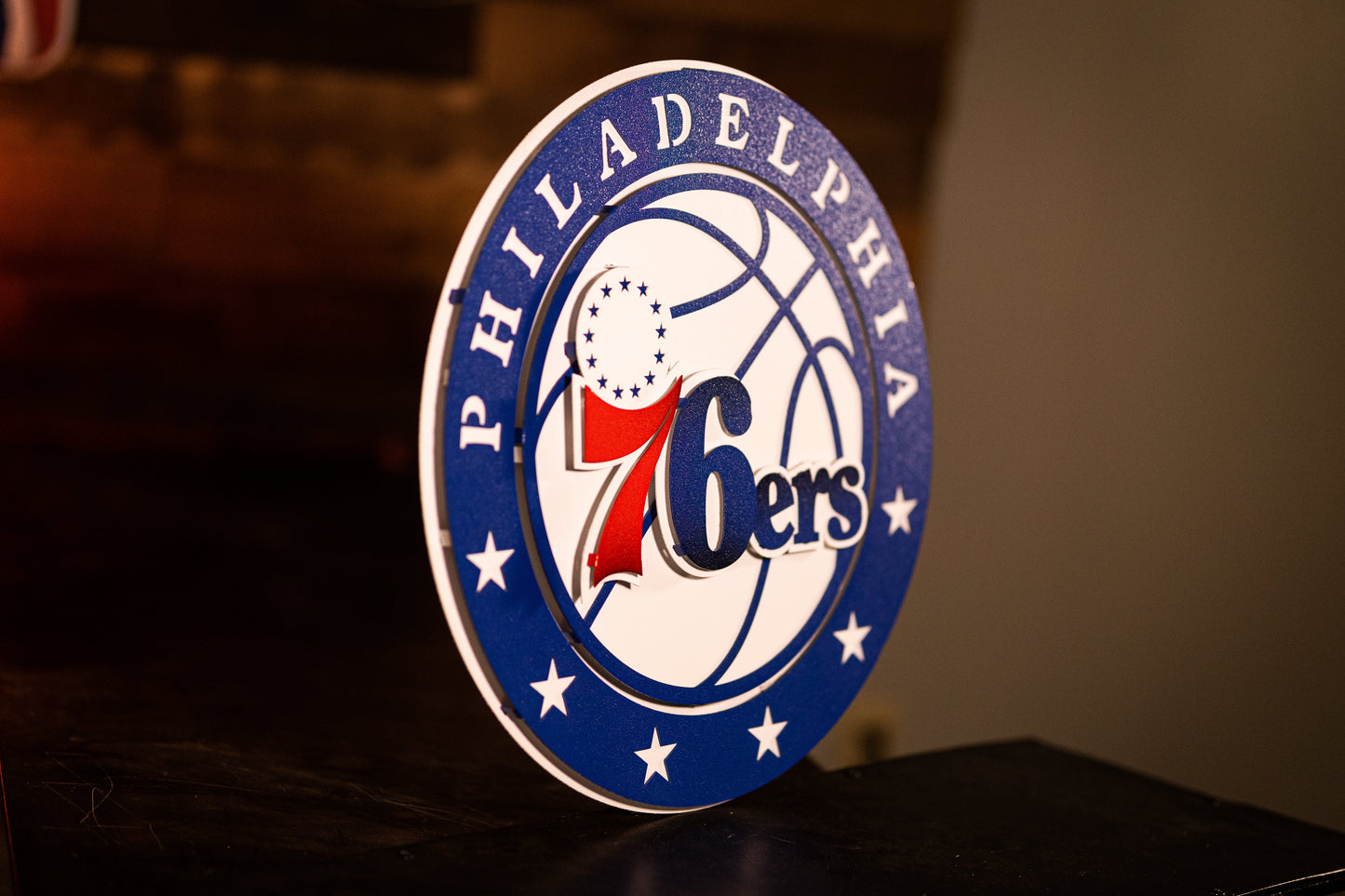 Philadelphia 76ers Roundel 3D Vintage Metal Wall Art