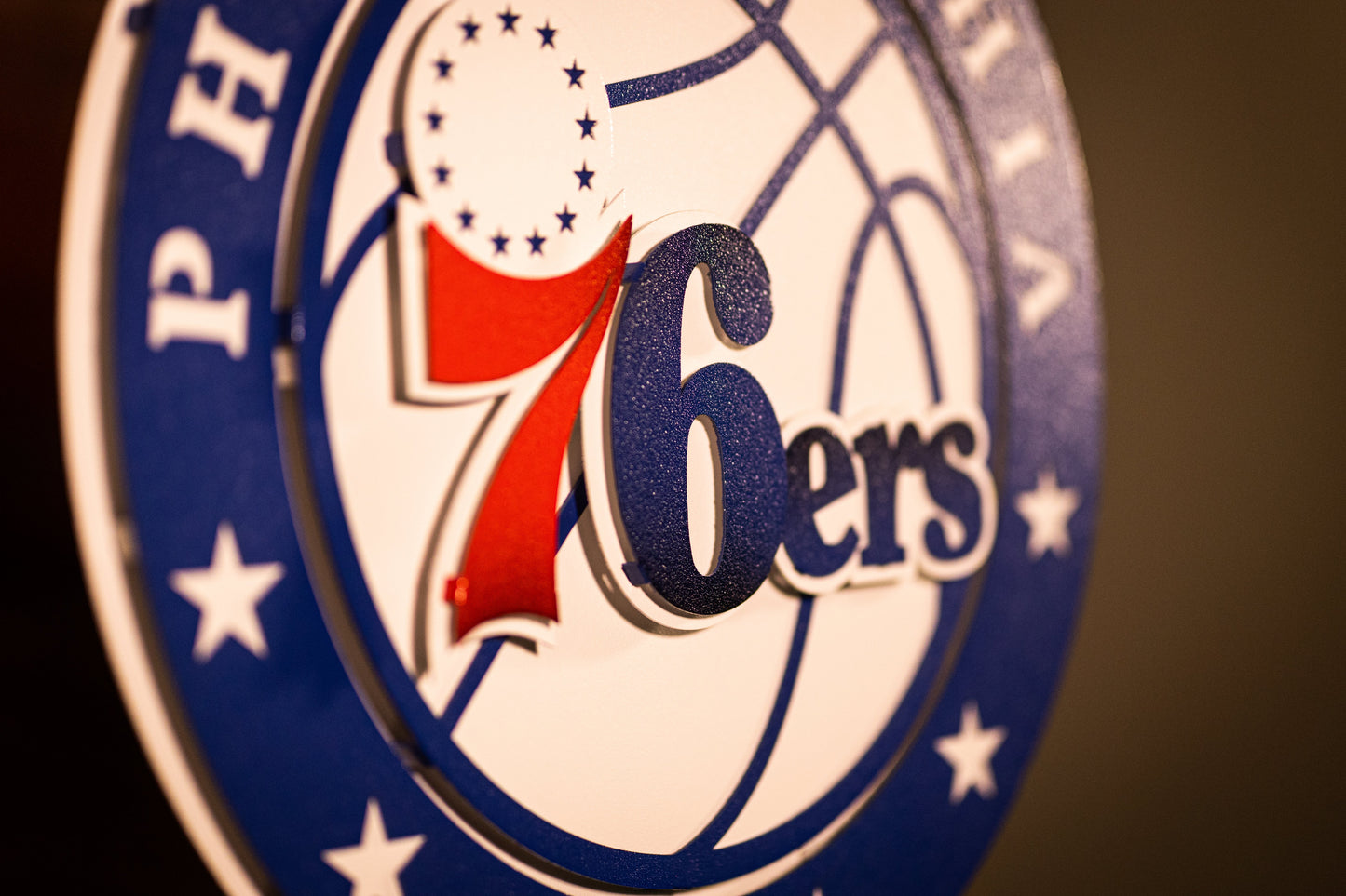 Philadelphia 76ers Roundel 3D Vintage Metal Wall Art