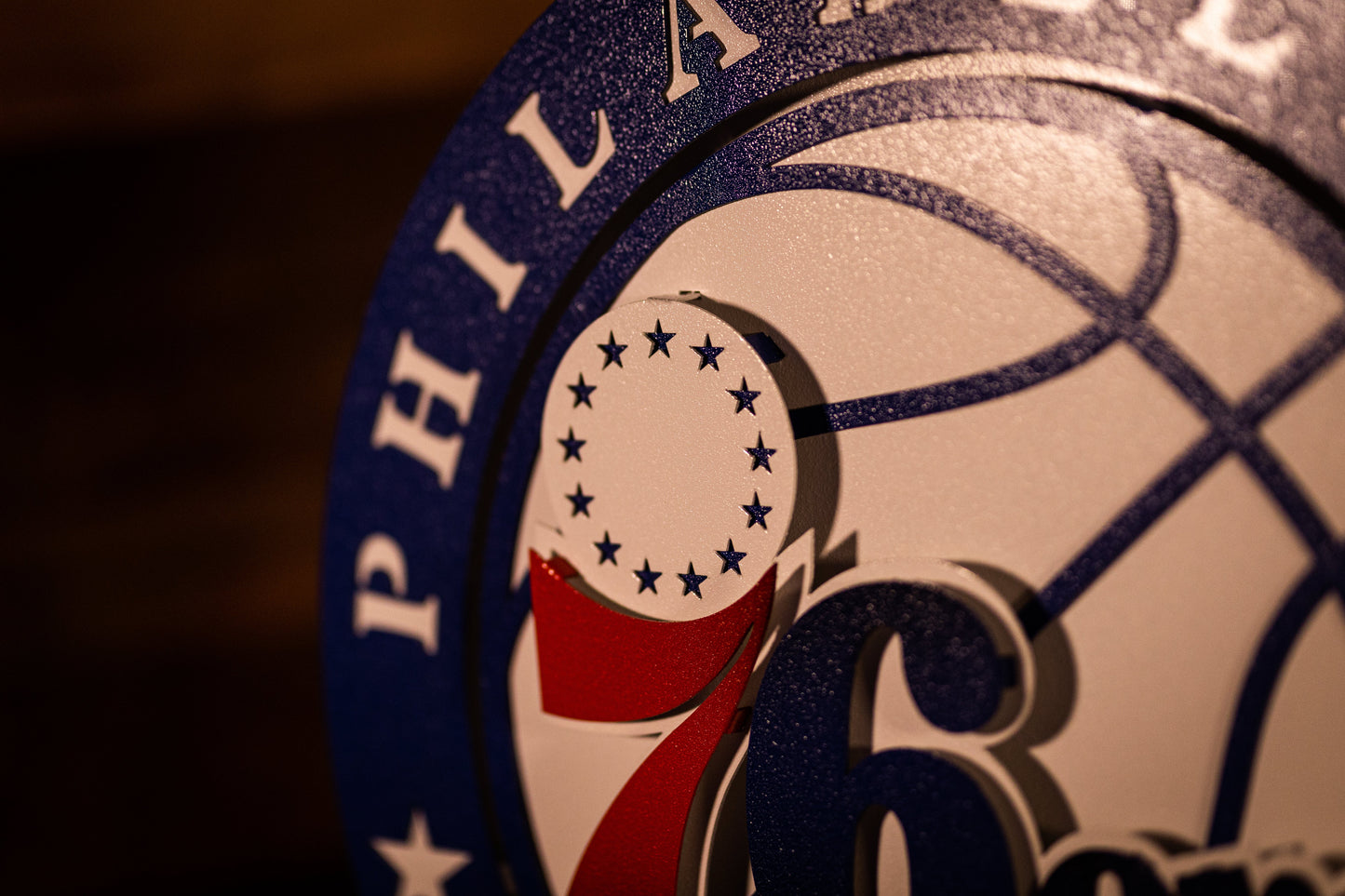 Philadelphia 76ers Roundel 3D Vintage Metal Wall Art