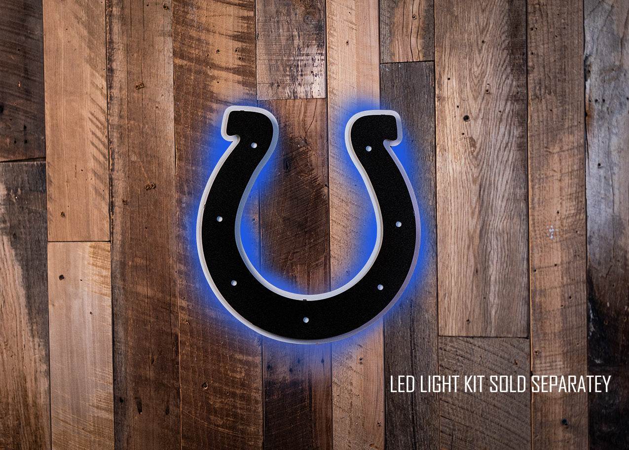 MONOCHROME - Indianapolis Colts Horseshoe 3D Vintage Metal Wall Art