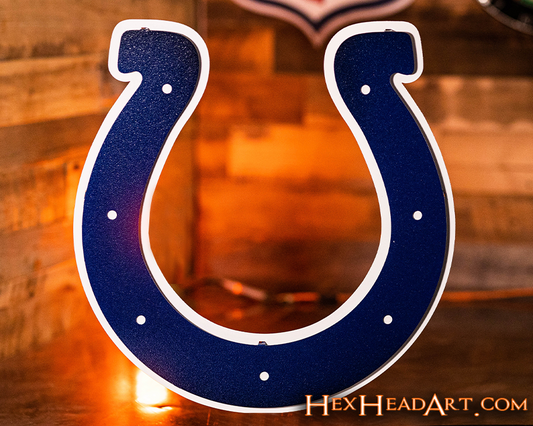 Indianapolis Colts Horseshoe 3D Vintage Metal Wall Art