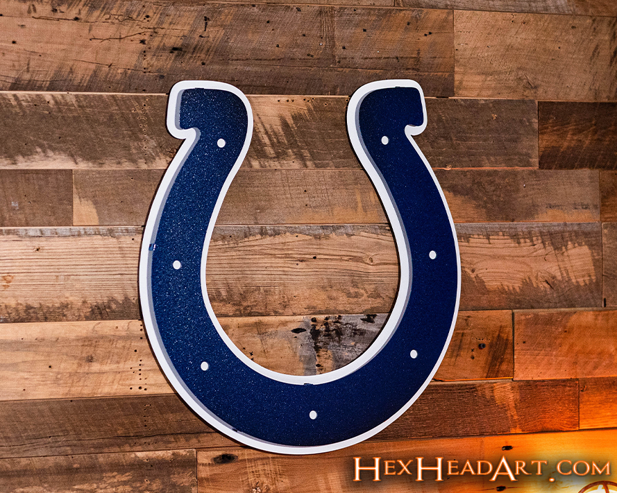 Indianapolis Colts Horseshoe 3D Vintage Metal Wall Art