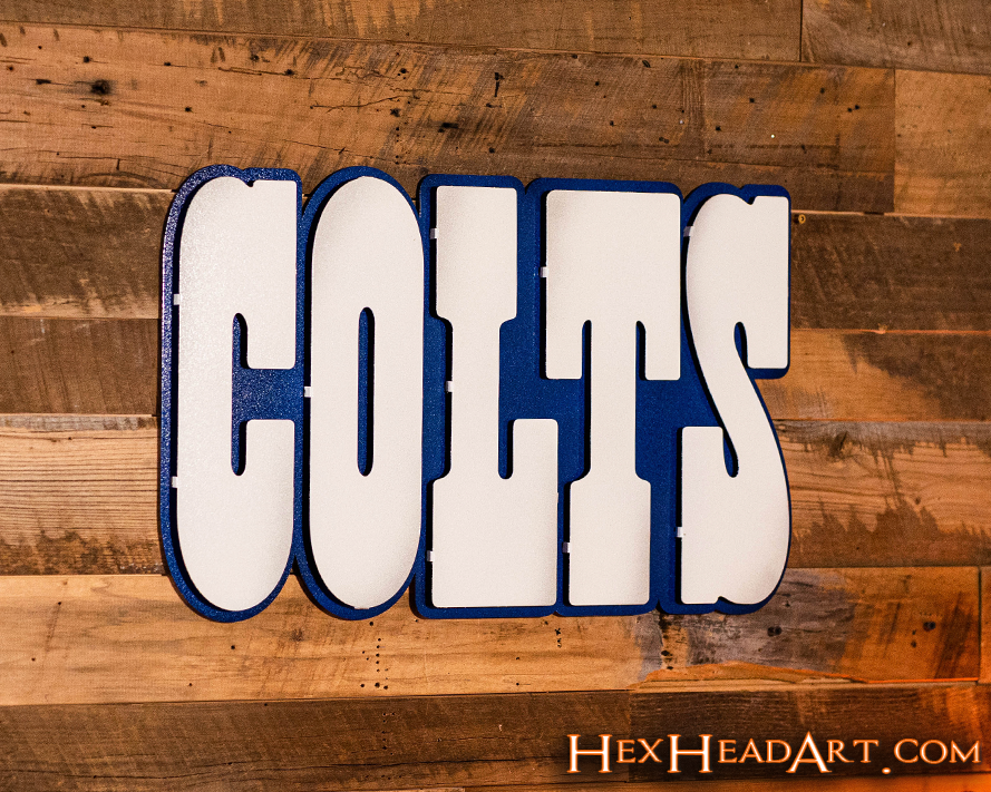 Indianapolis Colts "COLTS" 3D Vintage Metal Wall Art