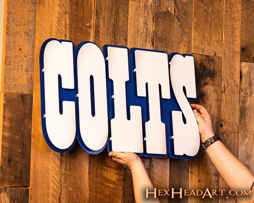 Indianapolis Colts "COLTS" 3D Vintage Metal Wall Art