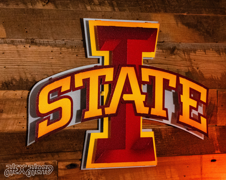 Iowa State Cyclones 3D Vintage Metal Wall Art