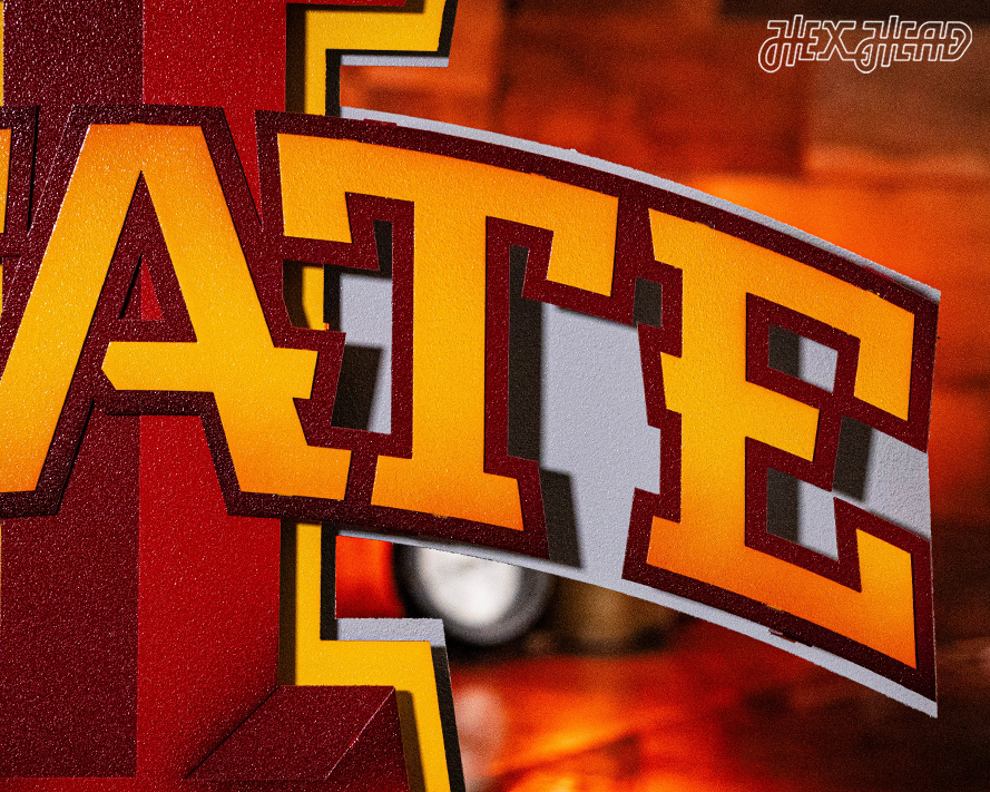 Iowa State Cyclones 3D Vintage Metal Wall Art