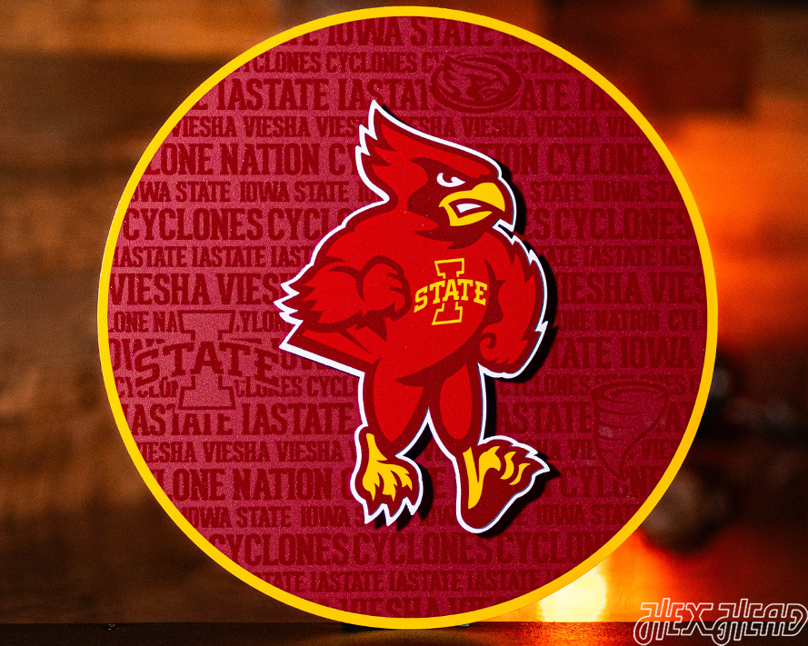 Iowa State Cyclones CRAFT SERIES 3D Embossed Metal Wall Art