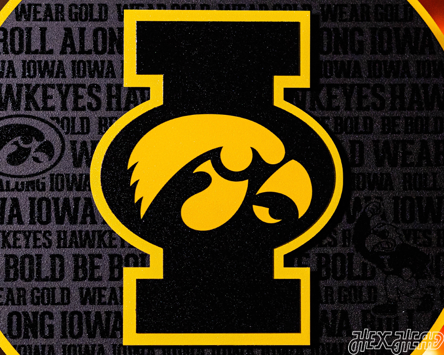 Iowa Hawkeyes CRAFT SERIES 3D Embossed Metal Wall Art