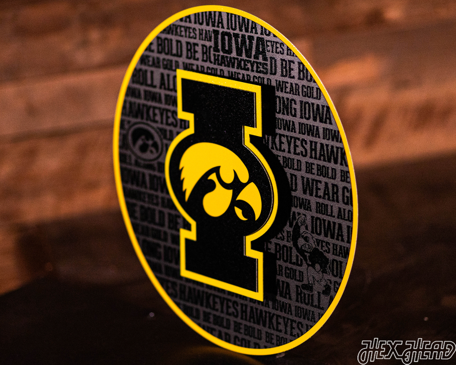 Iowa Hawkeyes CRAFT SERIES 3D Embossed Metal Wall Art