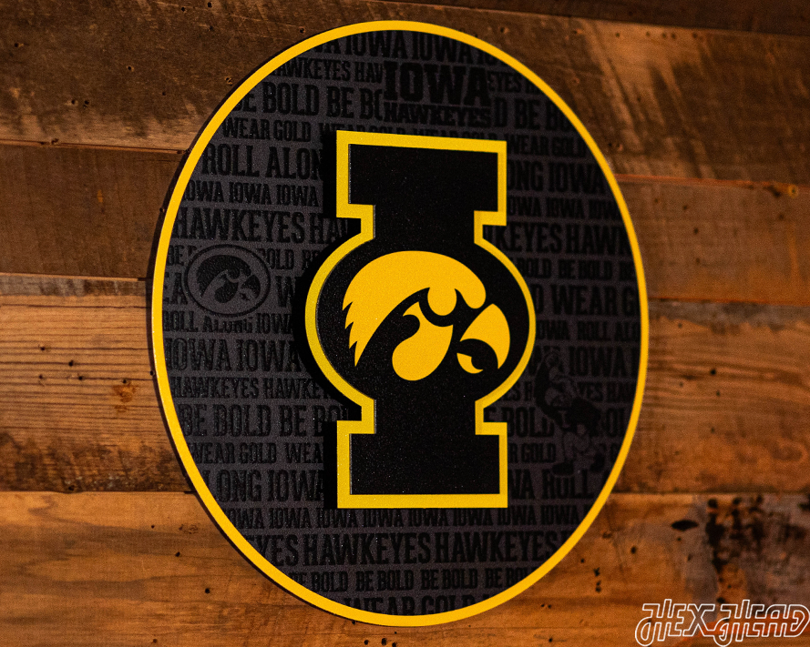 Iowa Hawkeyes CRAFT SERIES 3D Embossed Metal Wall Art