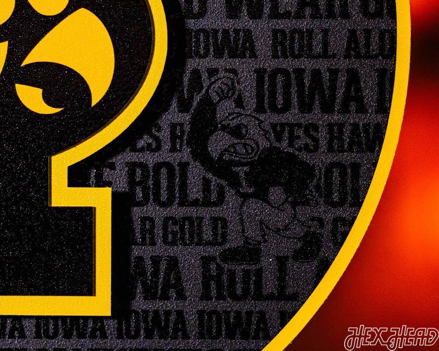 Iowa Hawkeyes CRAFT SERIES 3D Embossed Metal Wall Art