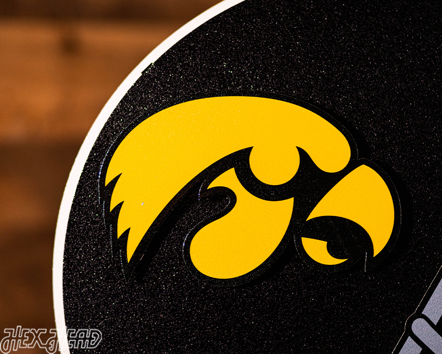 BLITZ COLLECTION - 8 LAYER Iowa Hawkeyes 3D Metal Wall Art