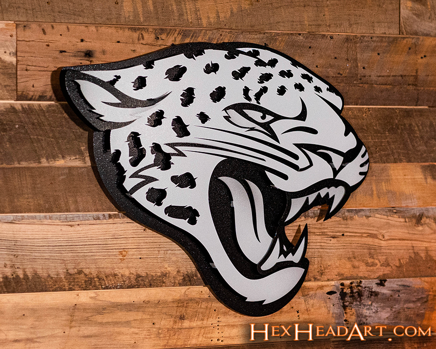 MONOCHROME - Jacksonville Jaguars 3D Vintage Metal Wall Art