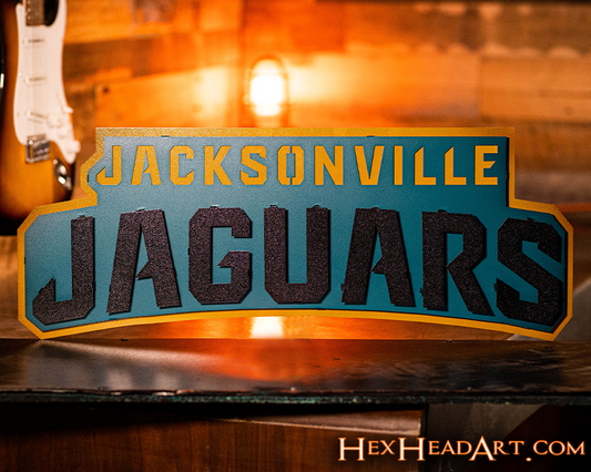 Jacksonville Jaguars Namemark 3D Vintage Metal Wall Art