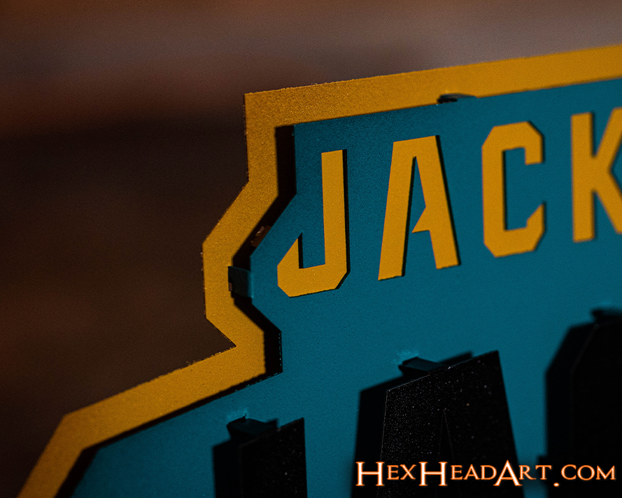 Jacksonville Jaguars Namemark 3D Vintage Metal Wall Art