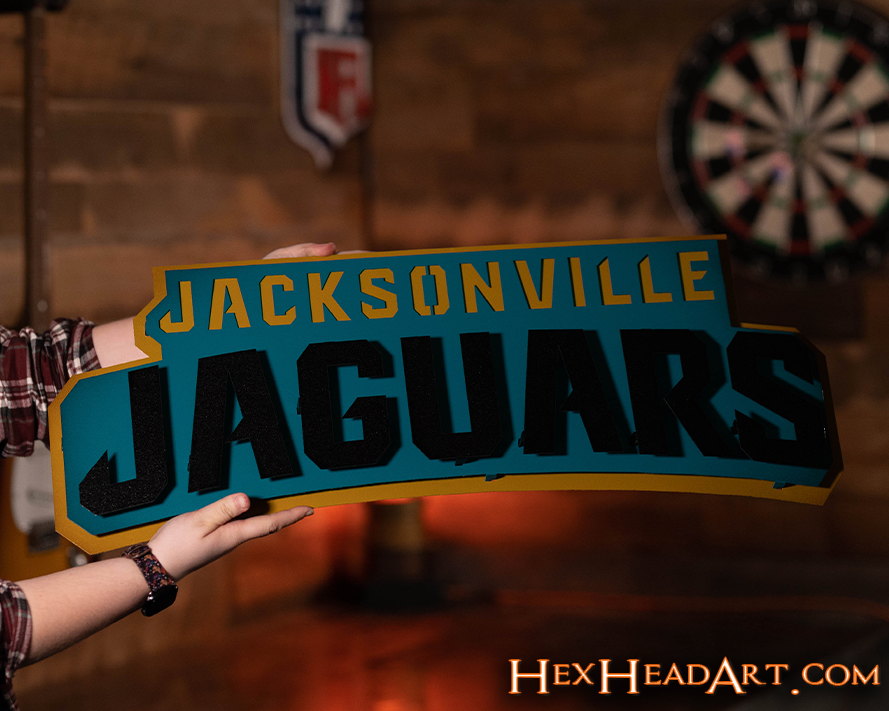 Jacksonville Jaguars Namemark 3D Vintage Metal Wall Art