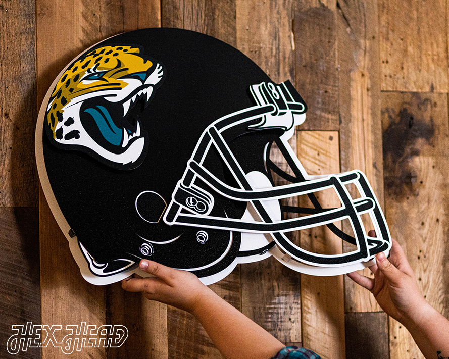 BLITZ Collection - 8 Layer Jacksonville Jaguars Helmet 3D Vintage Metal Wall Art