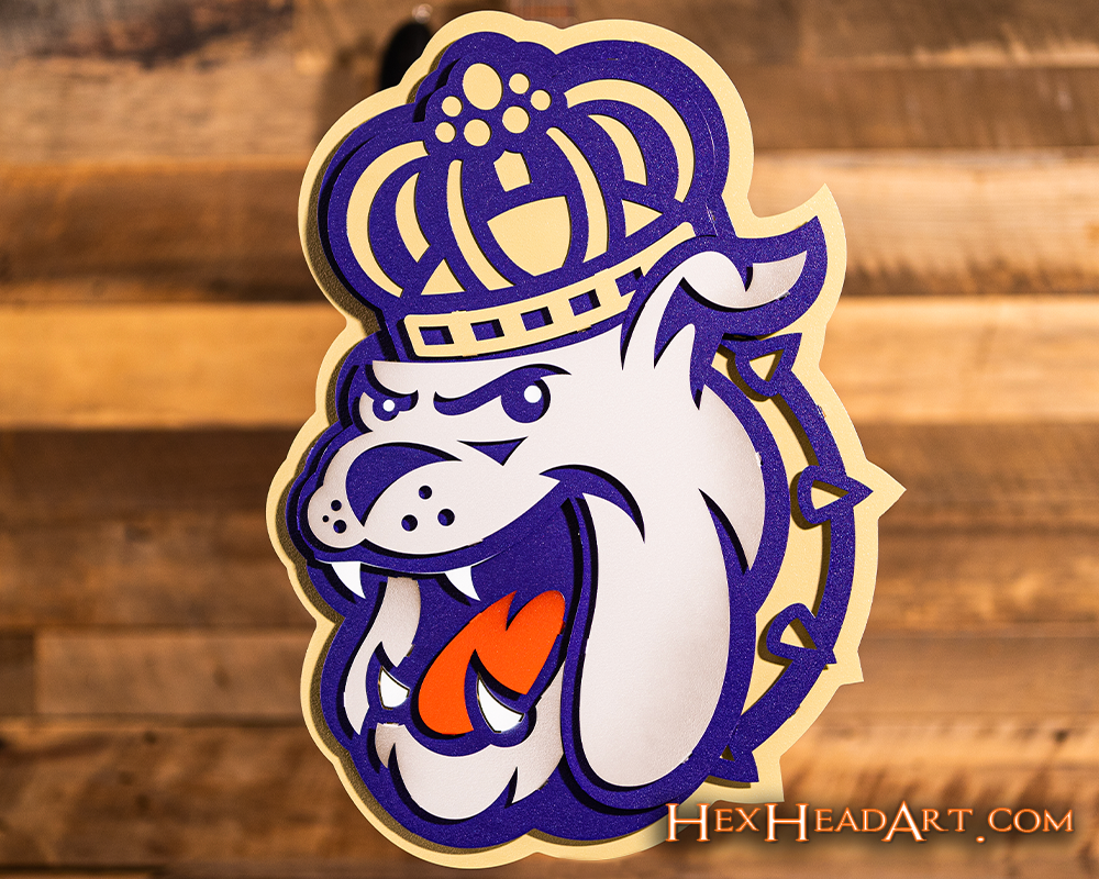 James Madison Dukes Mascot 3D Metal Wall Art