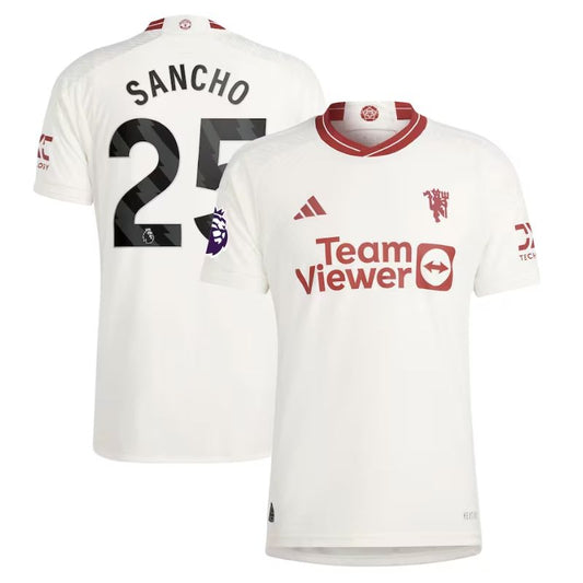 Jadon Sancho Manchester United 2023/24 Third Player Jersey - White