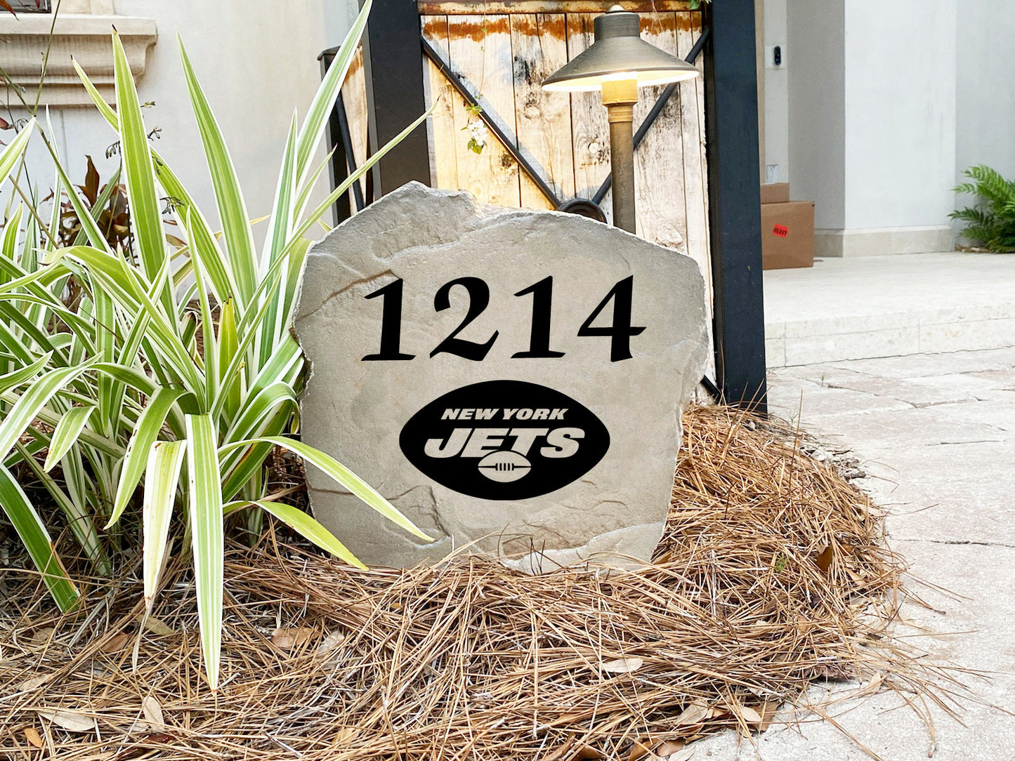 New York Jets Design-A-Stone Landscape Art Address Stone