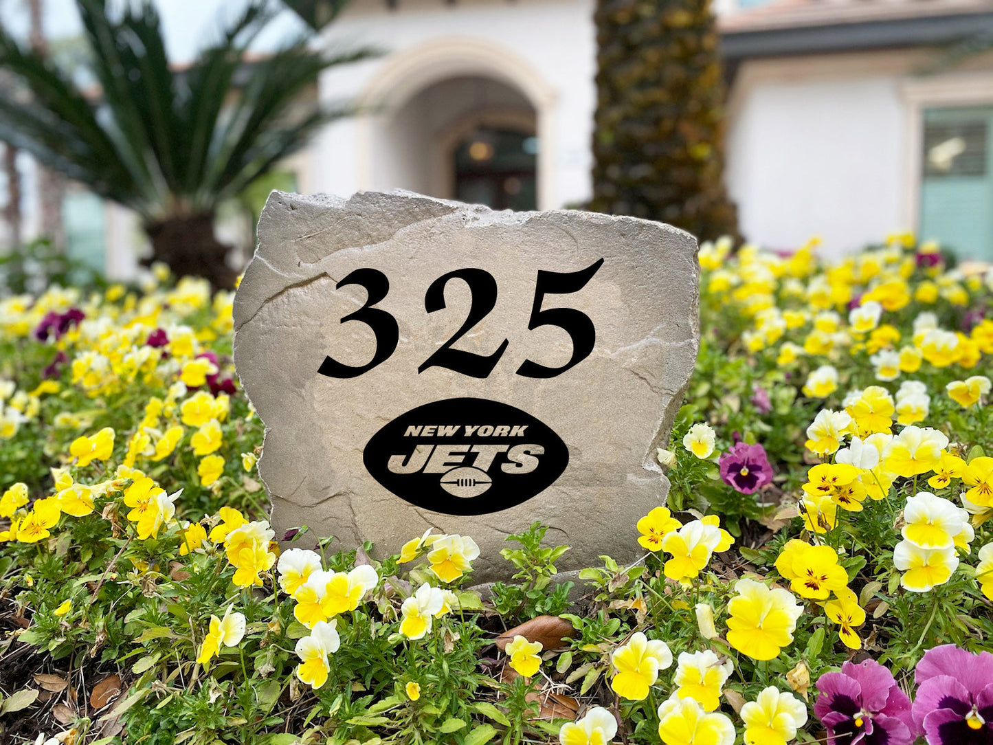 New York Jets Design-A-Stone Landscape Art Address Stone