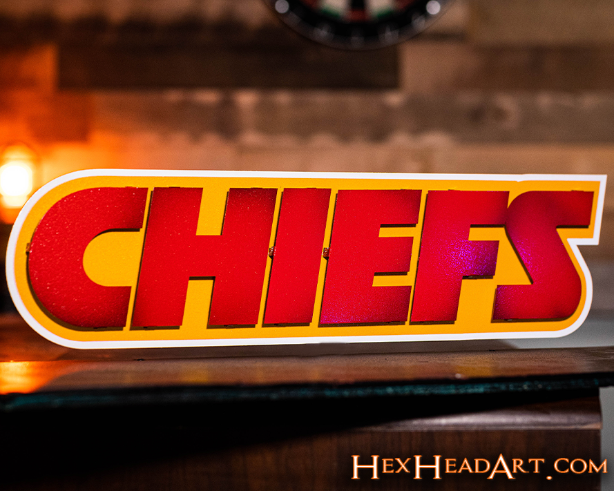 Kansas City Chiefs "CHIEFS" Team 3D Vintage Metal Wall Art