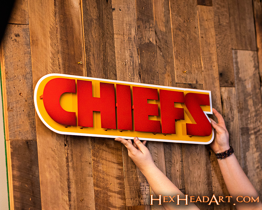 Kansas City Chiefs "CHIEFS" Team 3D Vintage Metal Wall Art