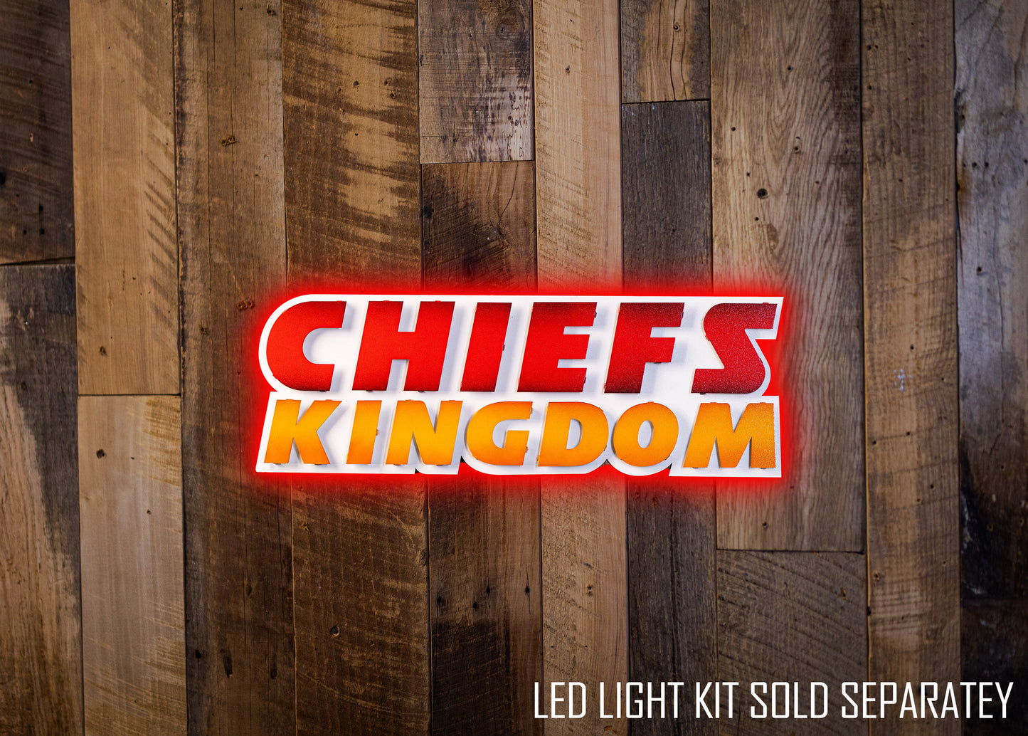 Kansas City "CHIEFS KINGDOM" 3D Vintage Metal Wall Art