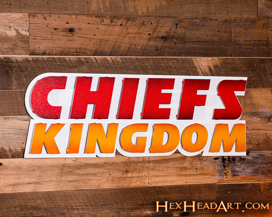 Kansas City "CHIEFS KINGDOM" 3D Vintage Metal Wall Art