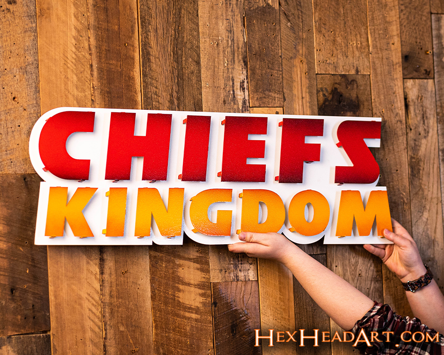 Kansas City "CHIEFS KINGDOM" 3D Vintage Metal Wall Art