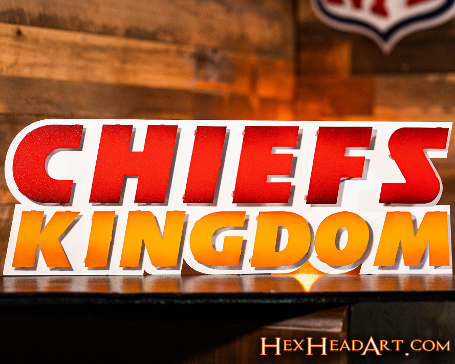 Kansas City "CHIEFS KINGDOM" 3D Vintage Metal Wall Art