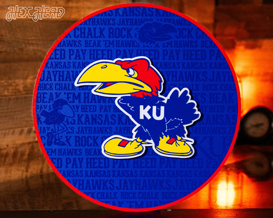 Kansas Jayhawks Vault CRAFT SERIES 3D Embossed Metal Wall Art