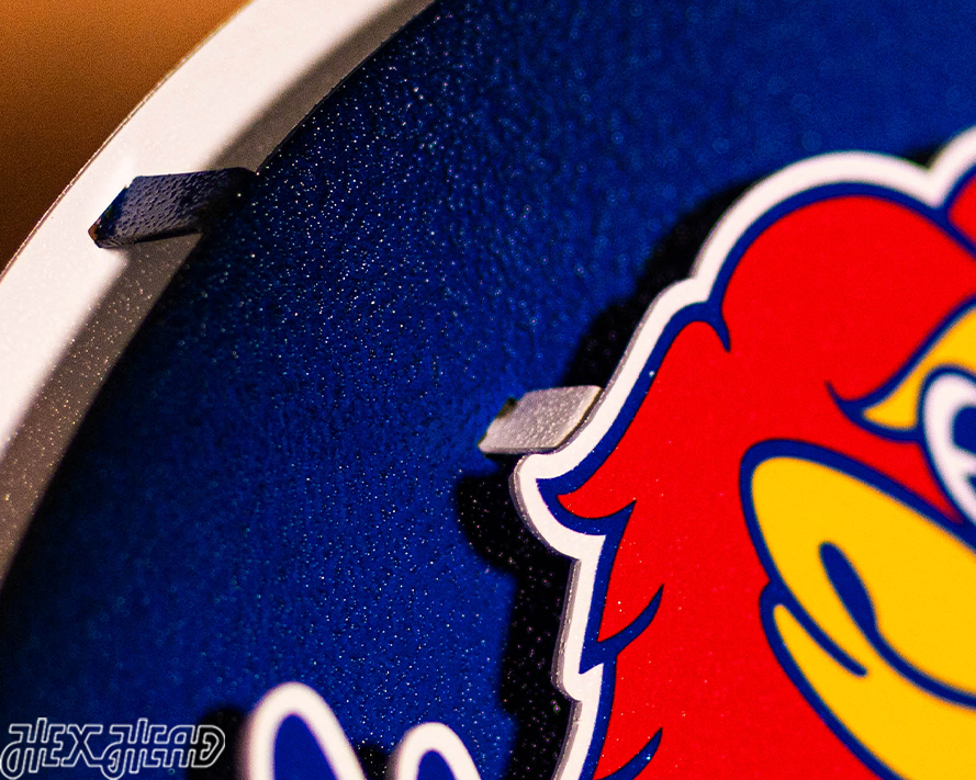 BLITZ COLLECTION - 8 LAYER Kansas Jayhawks 3D METAL Wall Art