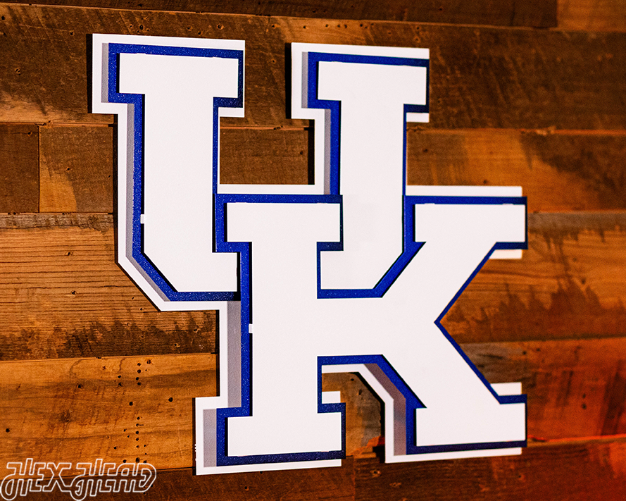 Kentucky Wildcats White "UK" 3D Metal Wall Art