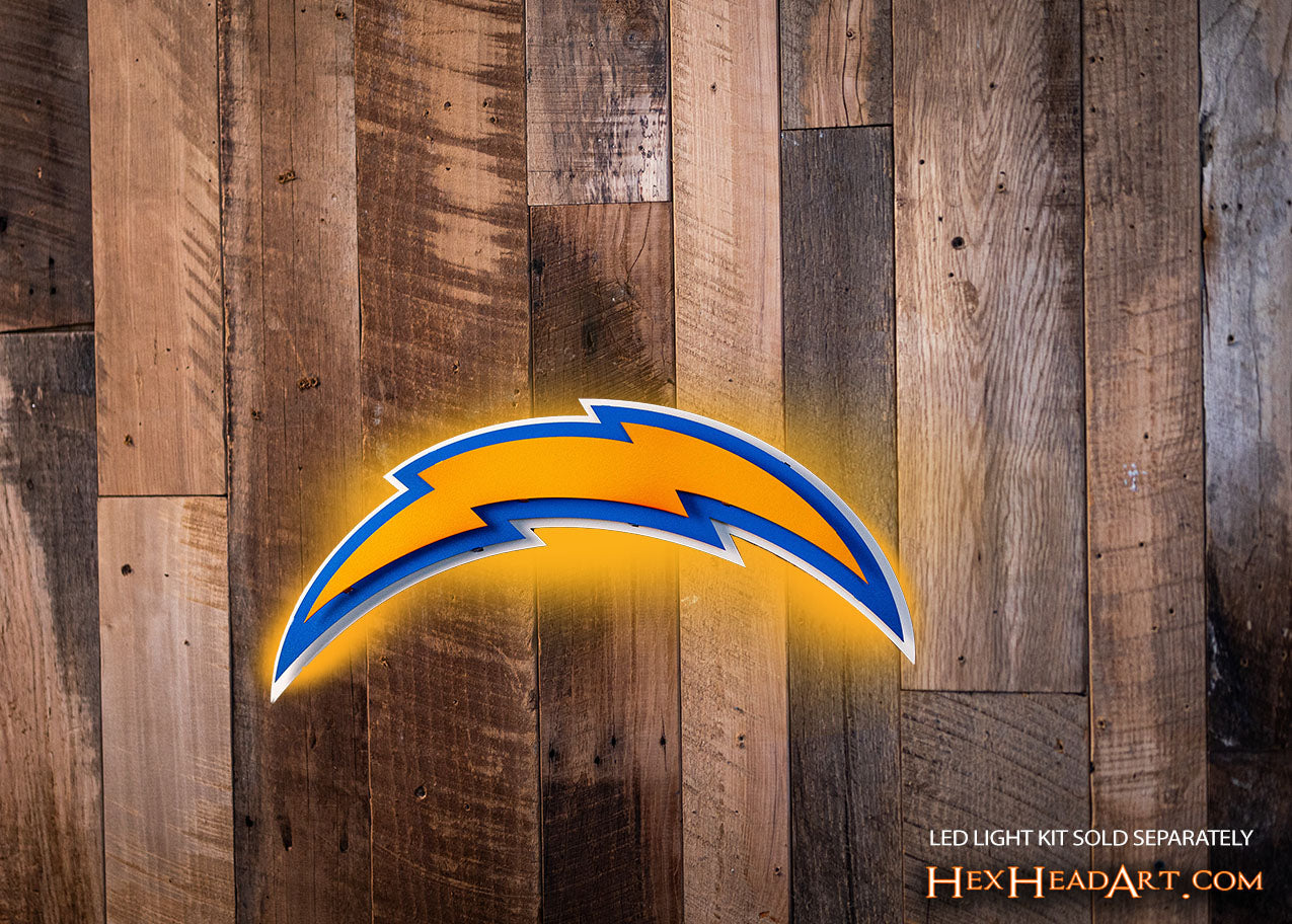 Los Angeles Chargers Lightning Bolt 3D Vintage Metal Wall Art