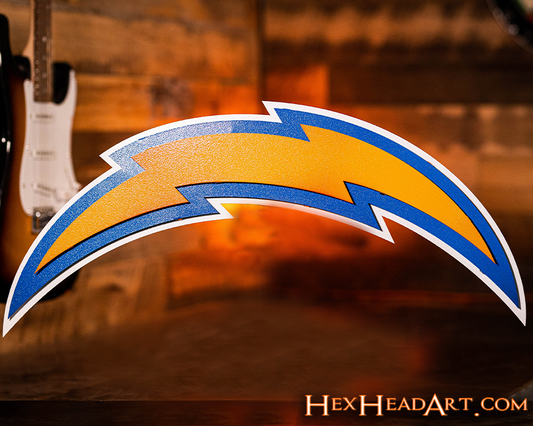 Los Angeles Chargers Lightning Bolt 3D Vintage Metal Wall Art