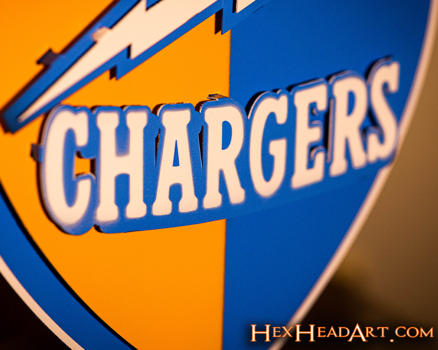 Los Angeles Chargers SHIELD 3D Vintage Metal Wall Art