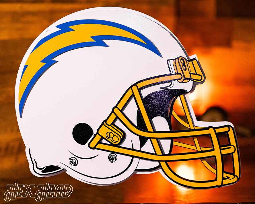 BLITZ Collection - 8 Layer Los Angeles Chargers Helmet 3D Vintage Metal Wall Art