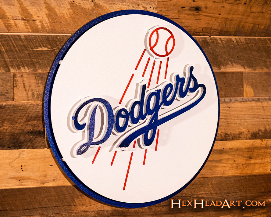 Los Angeles Dodgers Crest 3D Metal Artwork